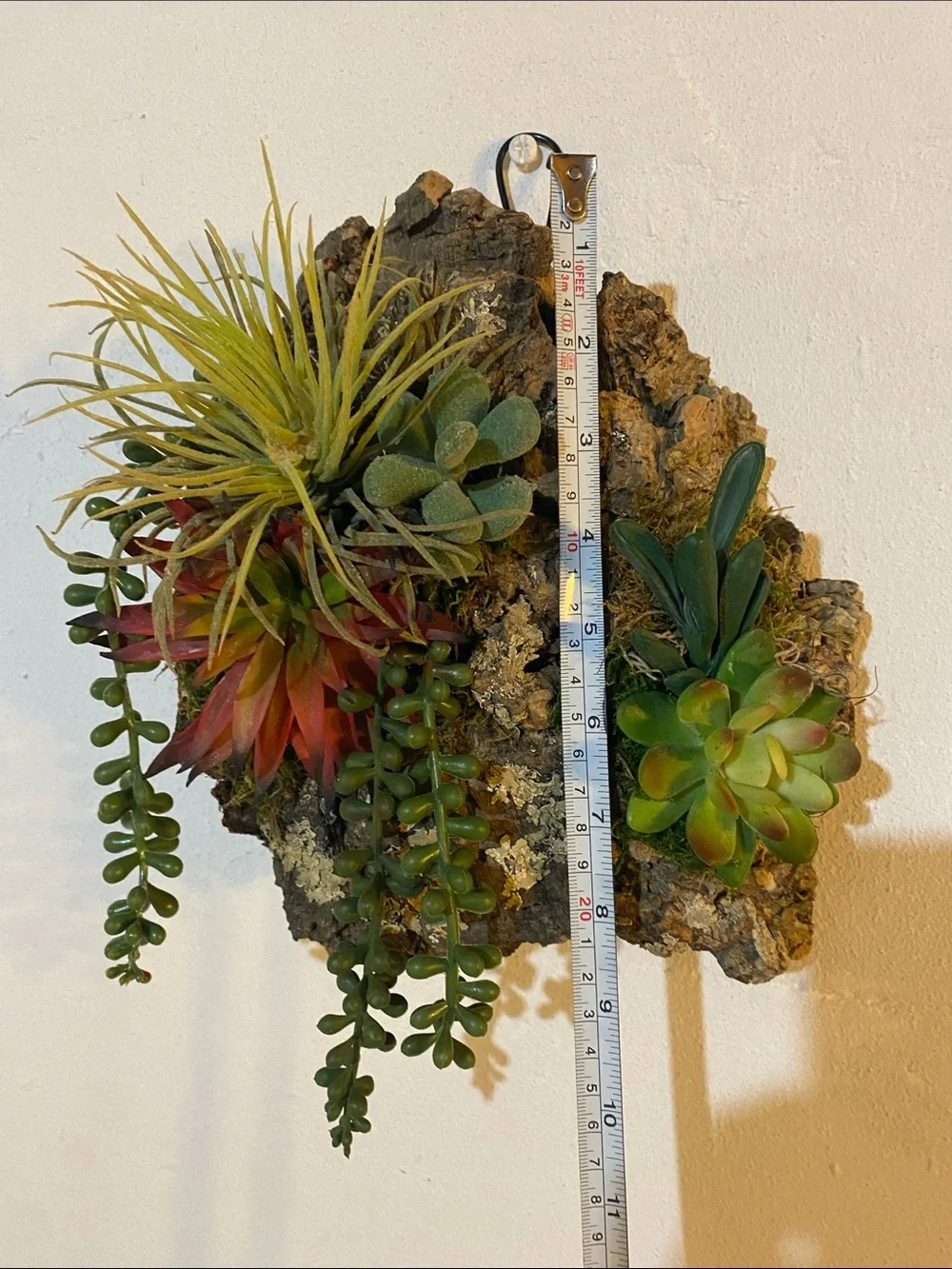 Faux succulent wall decor on Australian cork Handmade